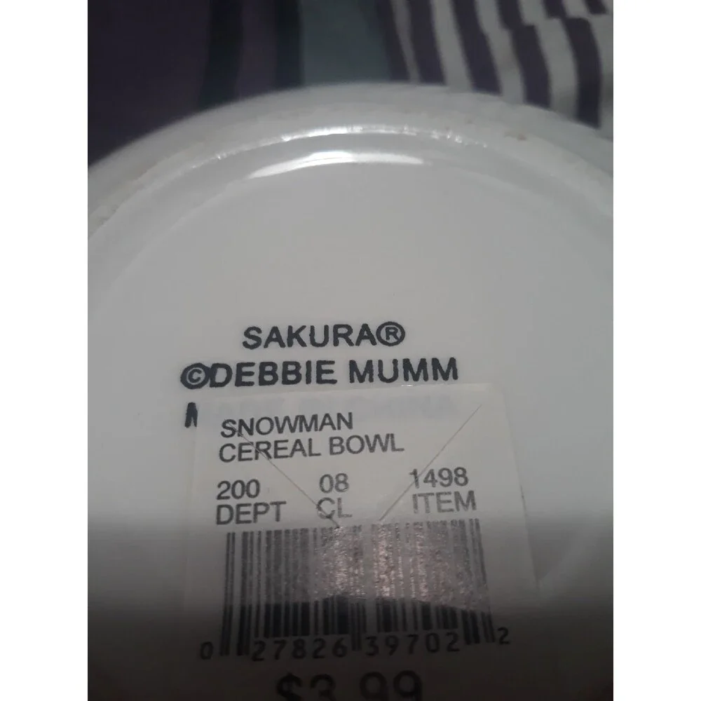 Snowman  cereal bowl